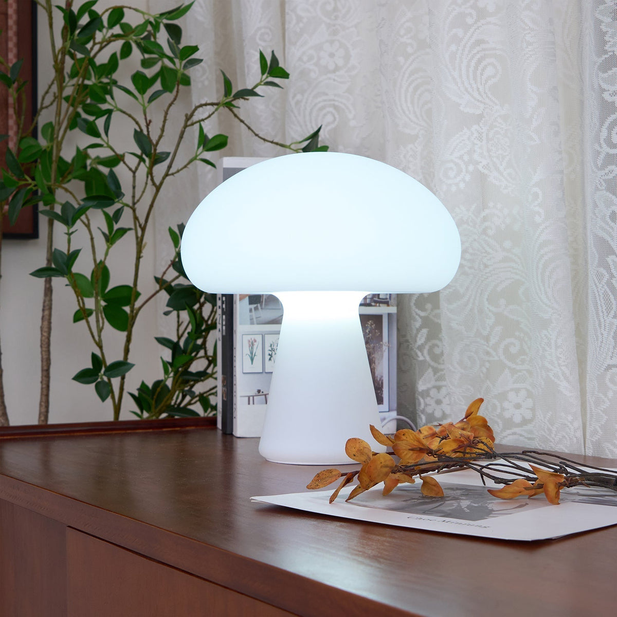 Ombra lámpara de mesa con vidrio whimsical