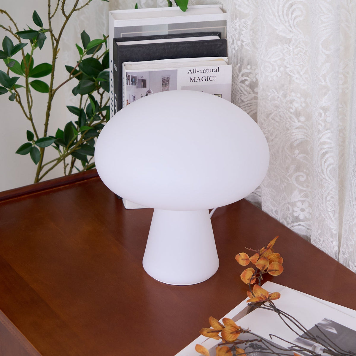 Ombra lámpara de mesa con vidrio whimsical