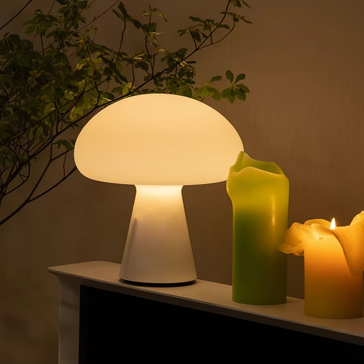 Ombra lámpara de mesa con vidrio whimsical