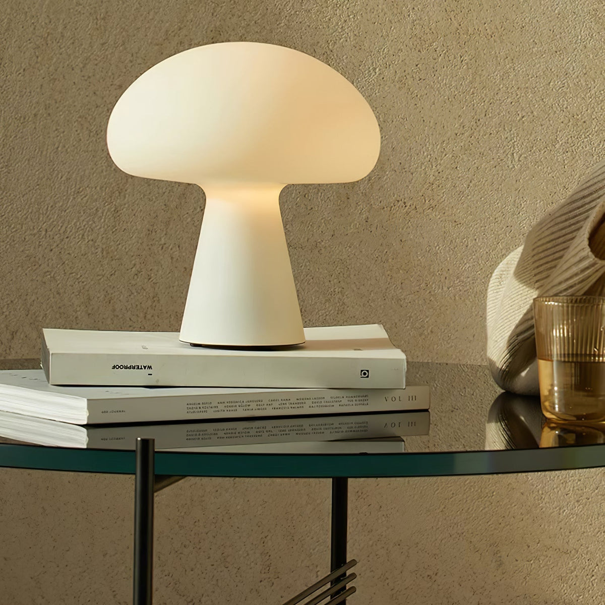 Ombra lámpara de mesa con vidrio whimsical