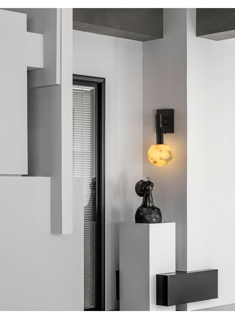 Rykde aplique de pared con globo de alabastro