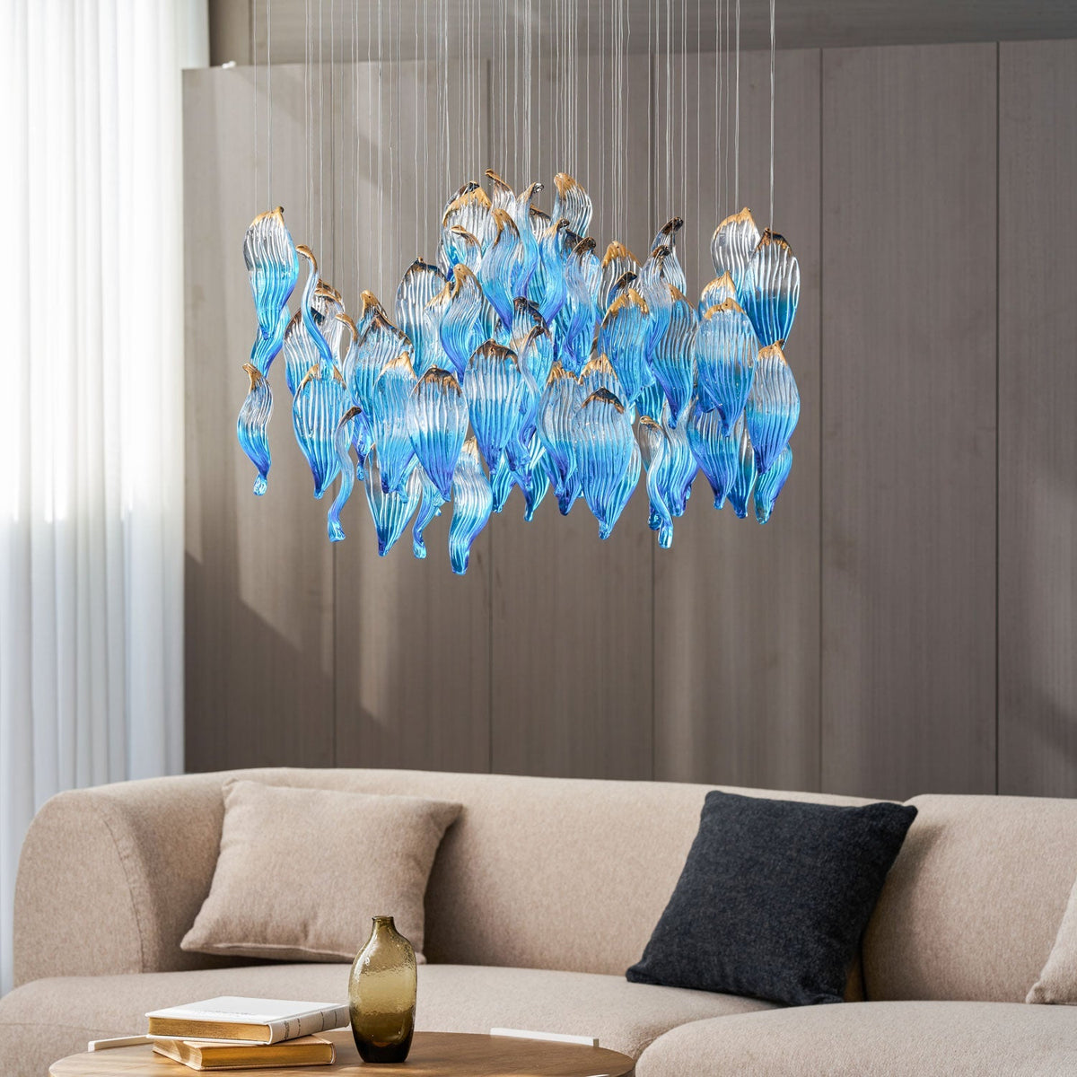 Asteria onda Blown vidrio lámpara de araña Personalizable