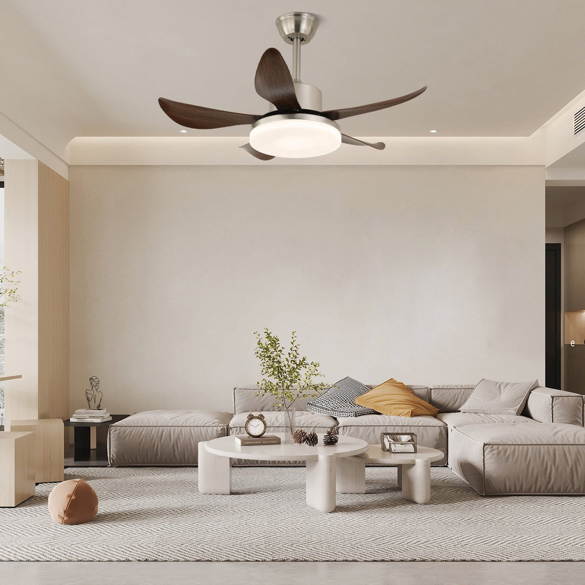 Nerra ventilador de techo con luz moderno de madera
