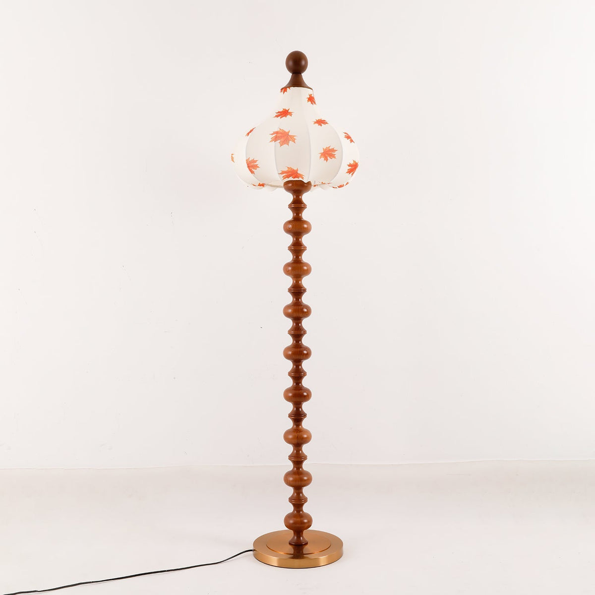 Qrathen lámpara de pie de madera y tejido