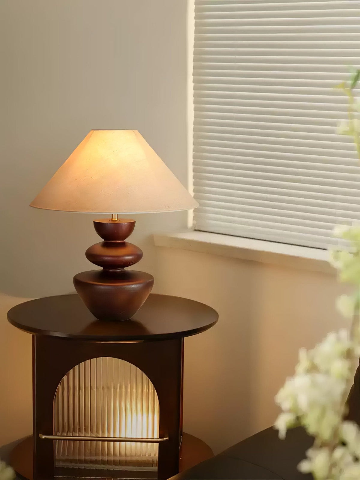Joanne lámpara de mesa de madera vintage