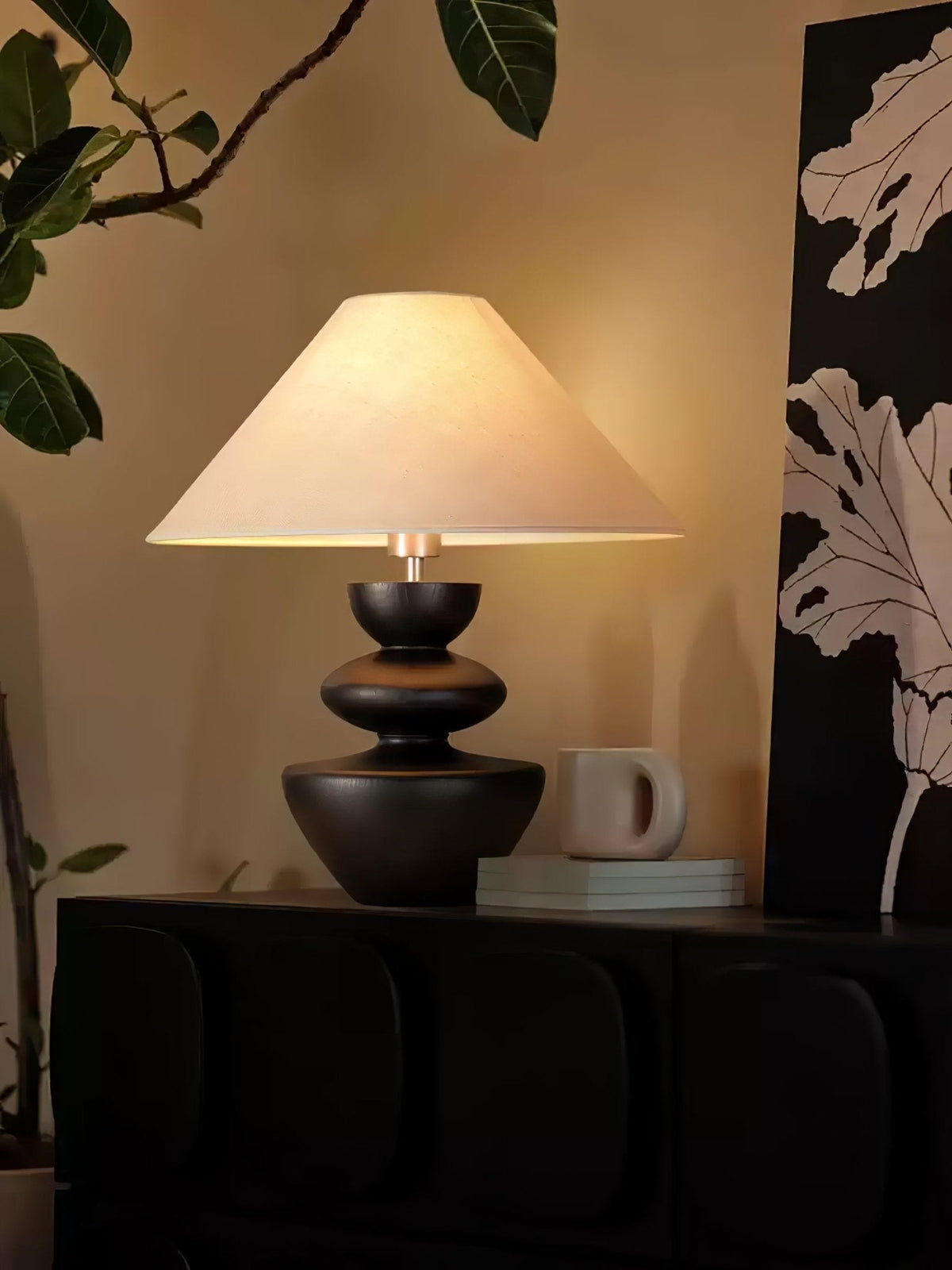Joanne lámpara de mesa de madera vintage