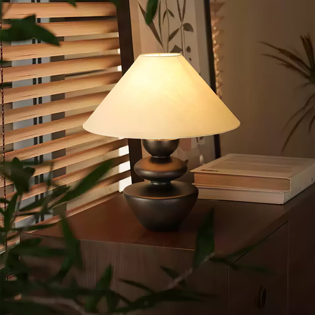 Joanne lámpara de mesa de madera vintage