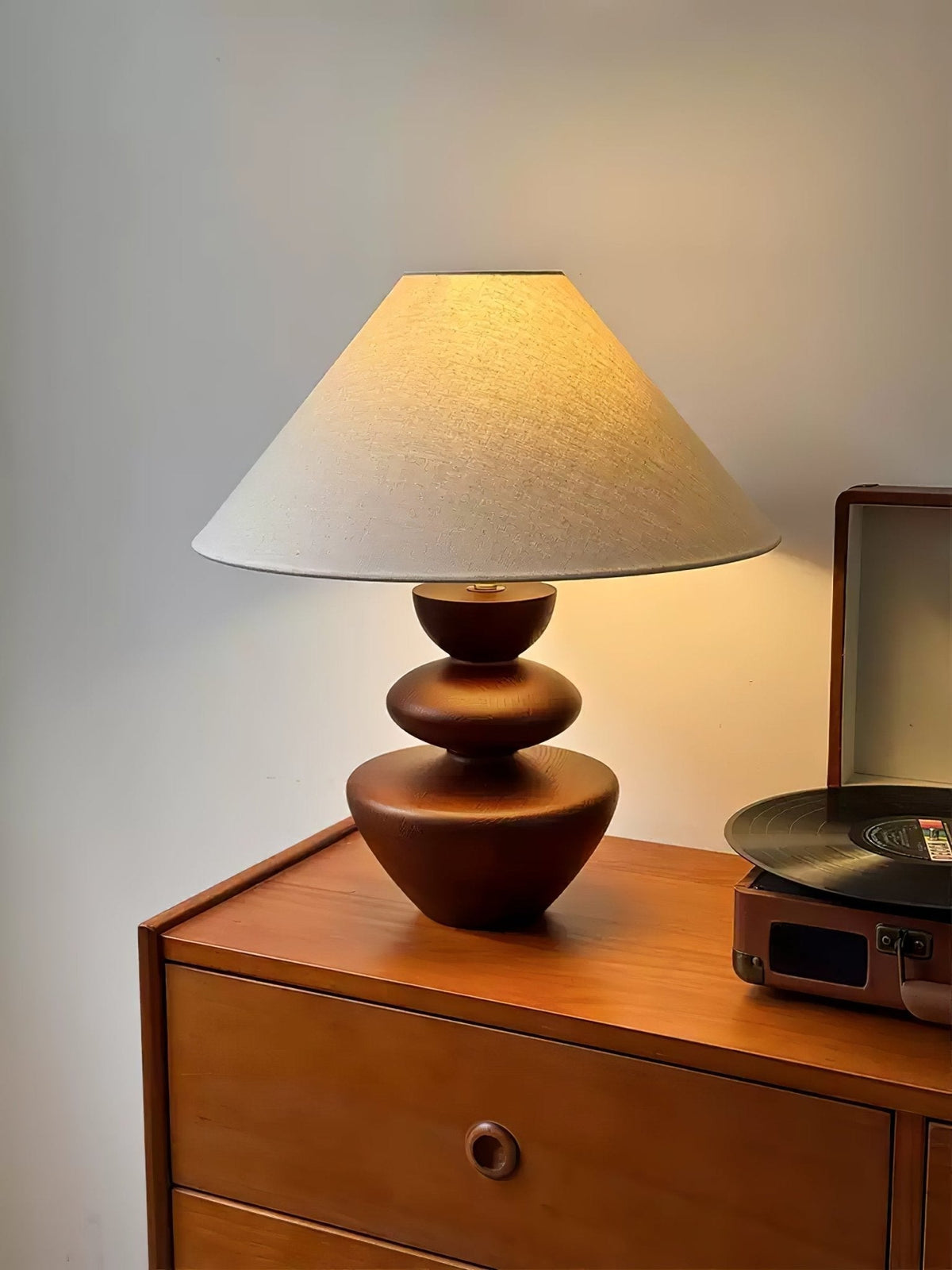 Joanne lámpara de mesa de madera vintage