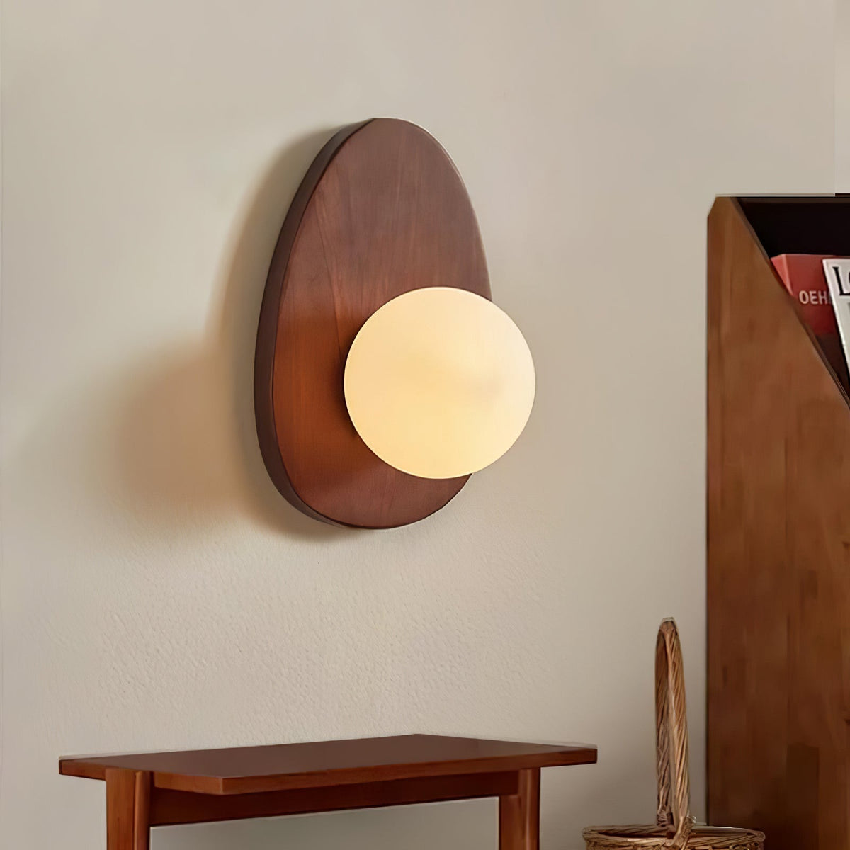 Aldiniella aplique de pared de nogal y vidrio nórdico premium