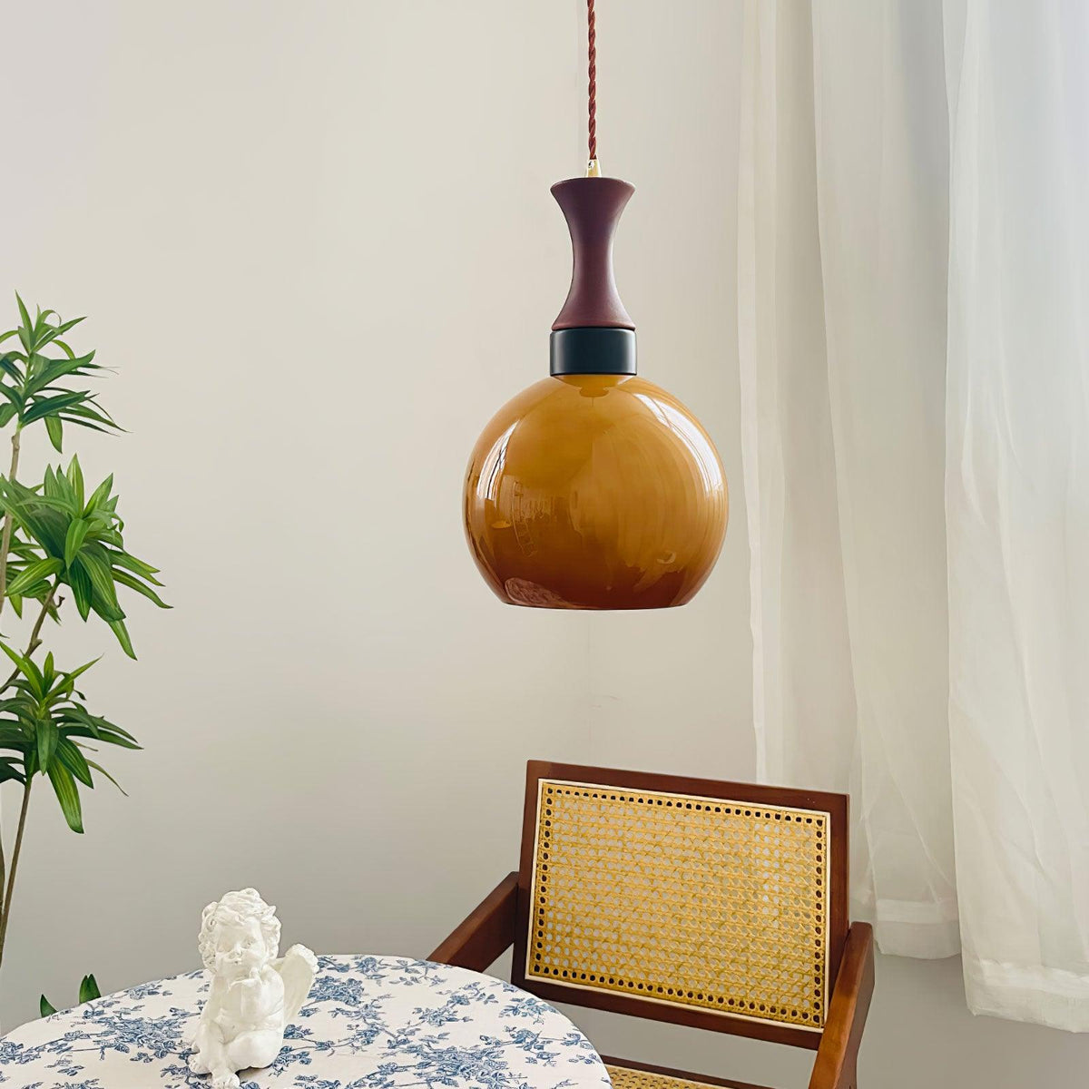Gyls lámpara colgante moderna minimalista de madera y vidrio