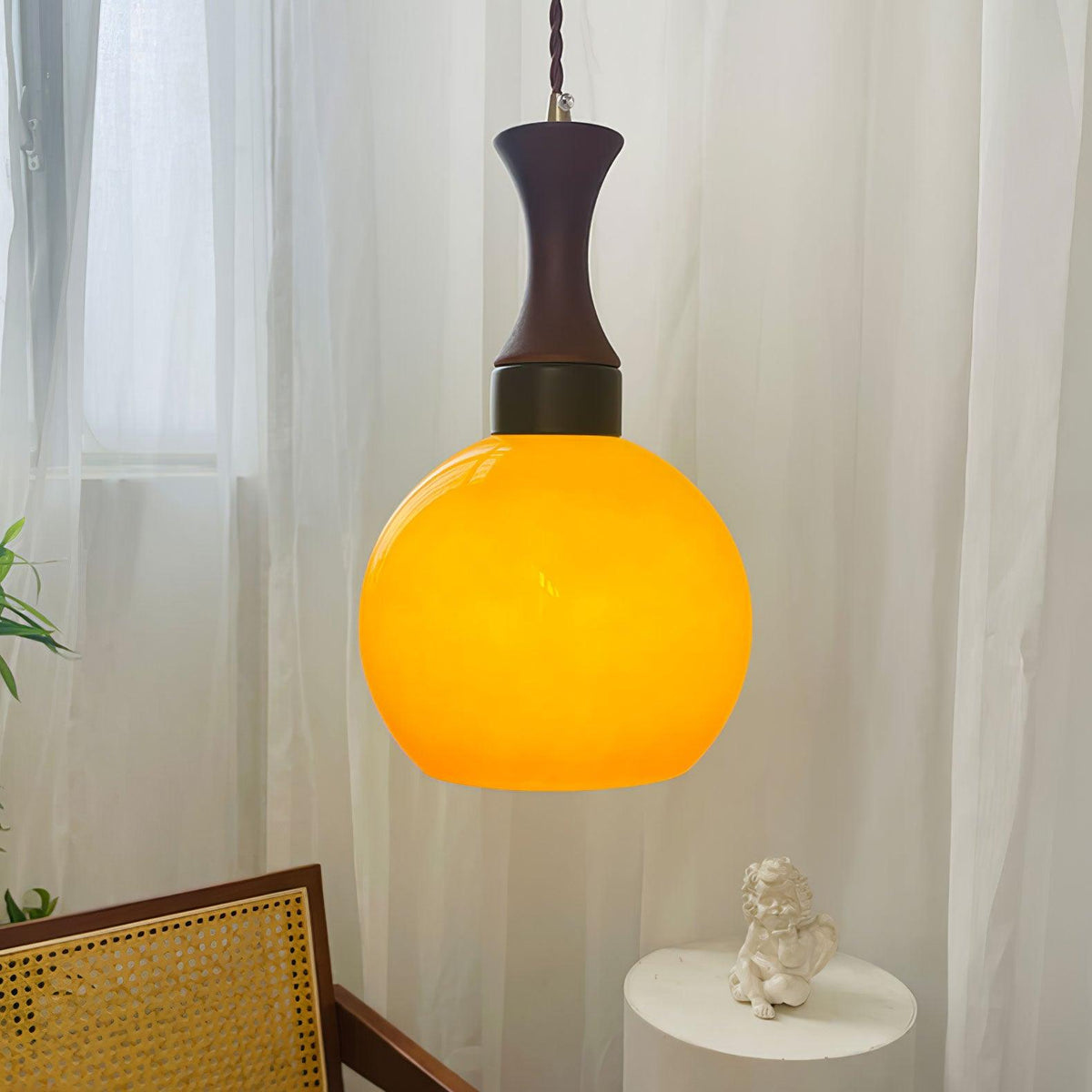 Gyls lámpara colgante moderna minimalista de madera y vidrio