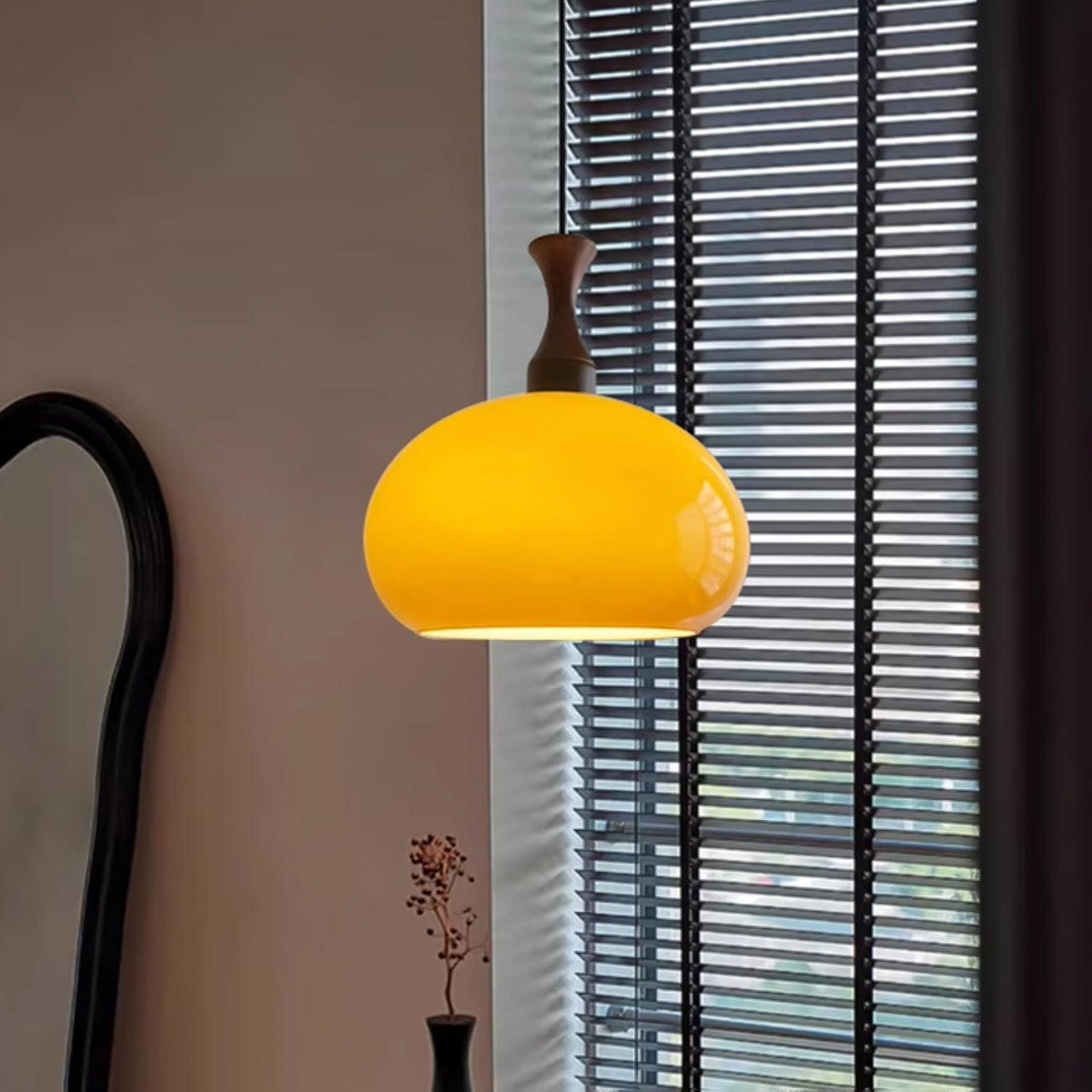 Gyls lámpara colgante moderna minimalista de madera y vidrio