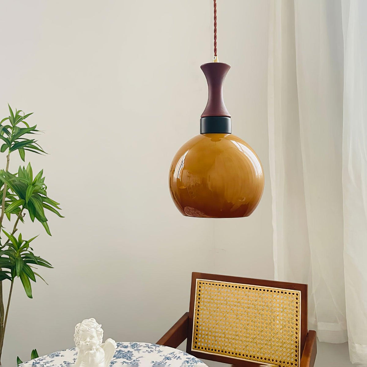 Gyls lámpara colgante moderna minimalista de madera y vidrio