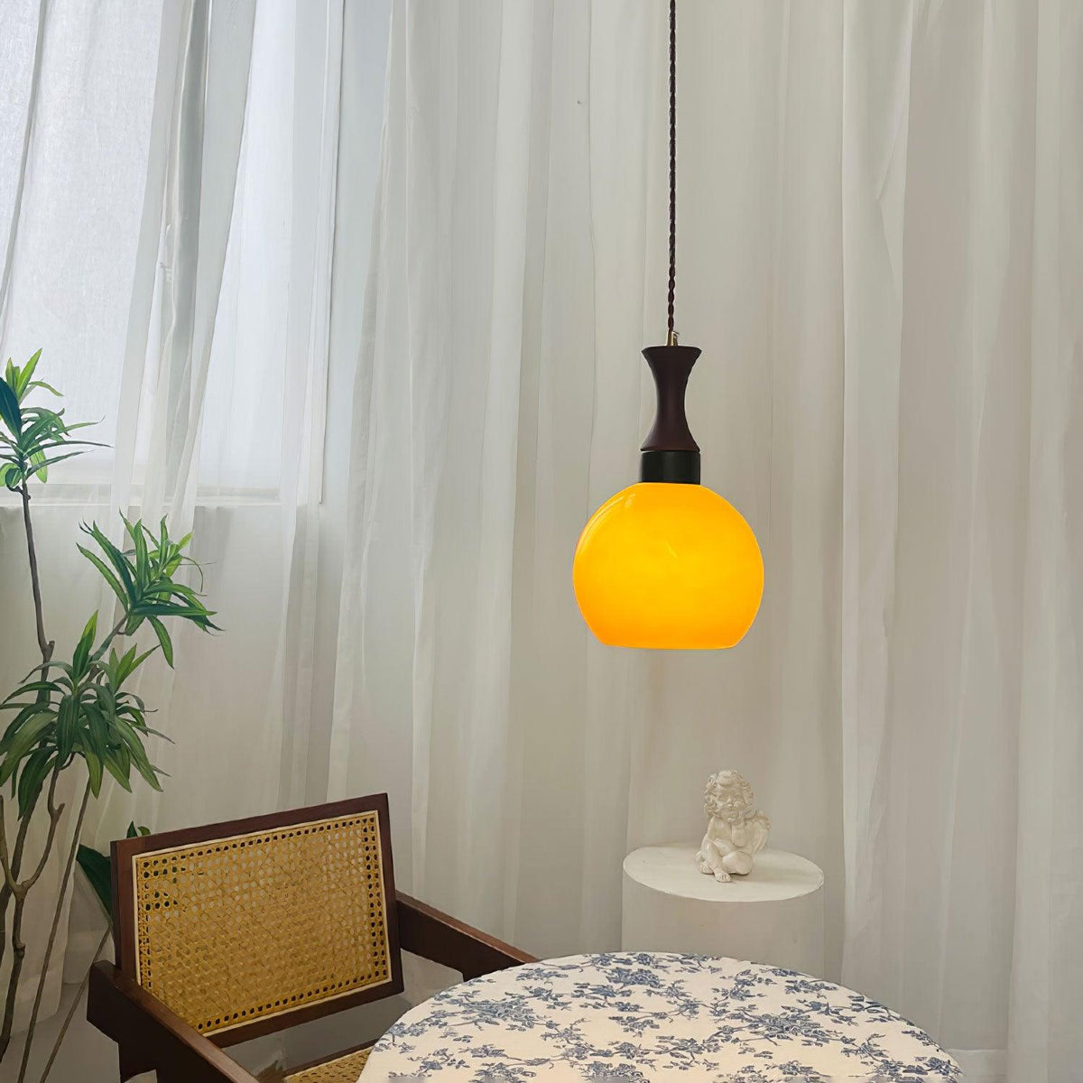 Gyls lámpara colgante moderna minimalista de madera y vidrio