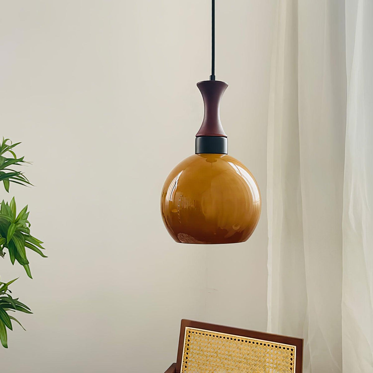 Gyls lámpara colgante moderna minimalista de madera y vidrio