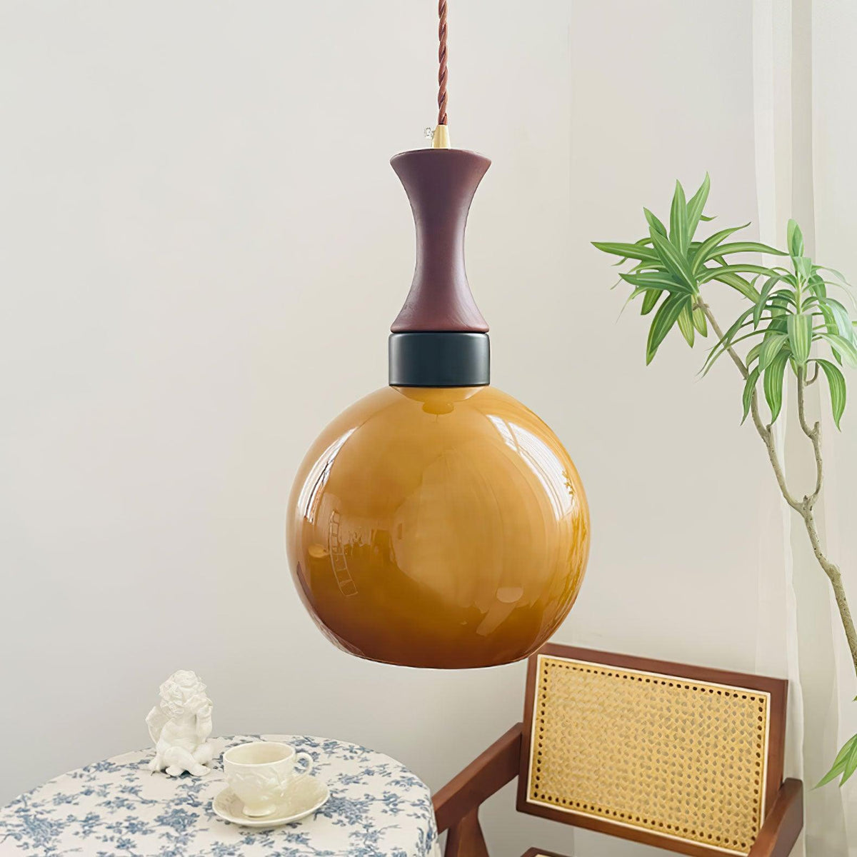 Gyls lámpara colgante moderna minimalista de madera y vidrio