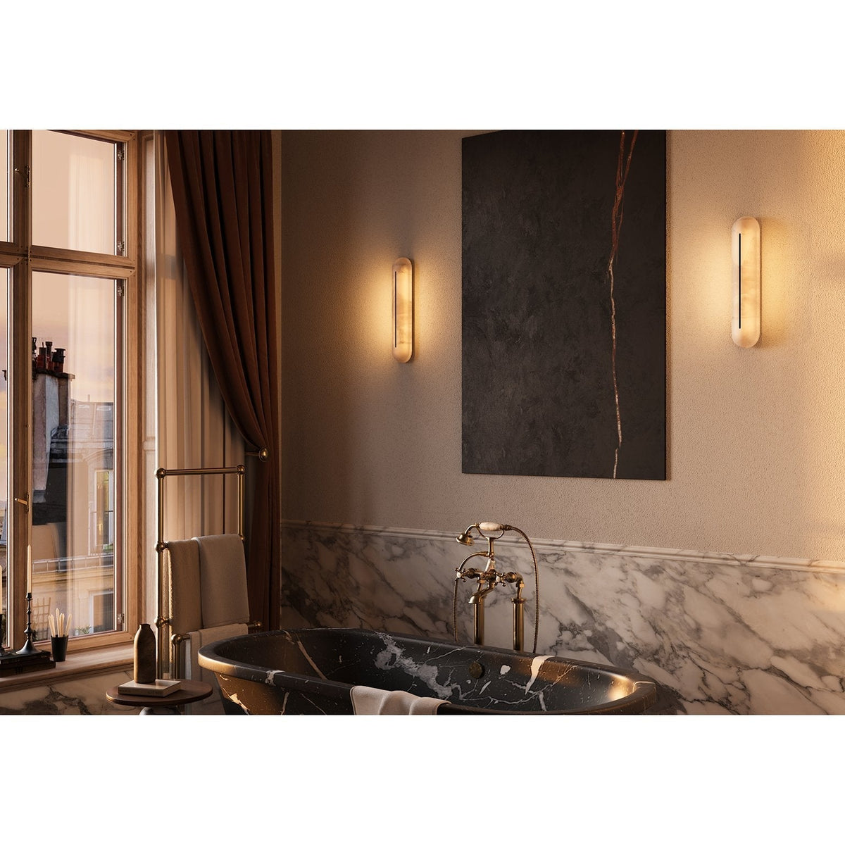 Armaryra aplique de pared Oblong alabastro