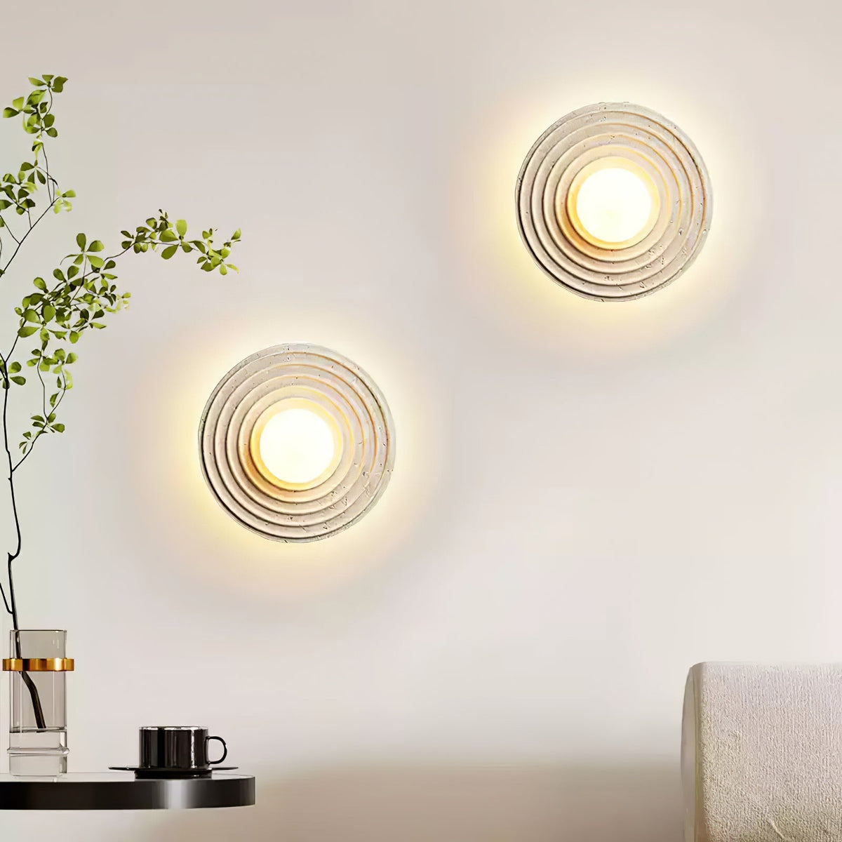 Zelirara aplique de pared con acabado en travertino