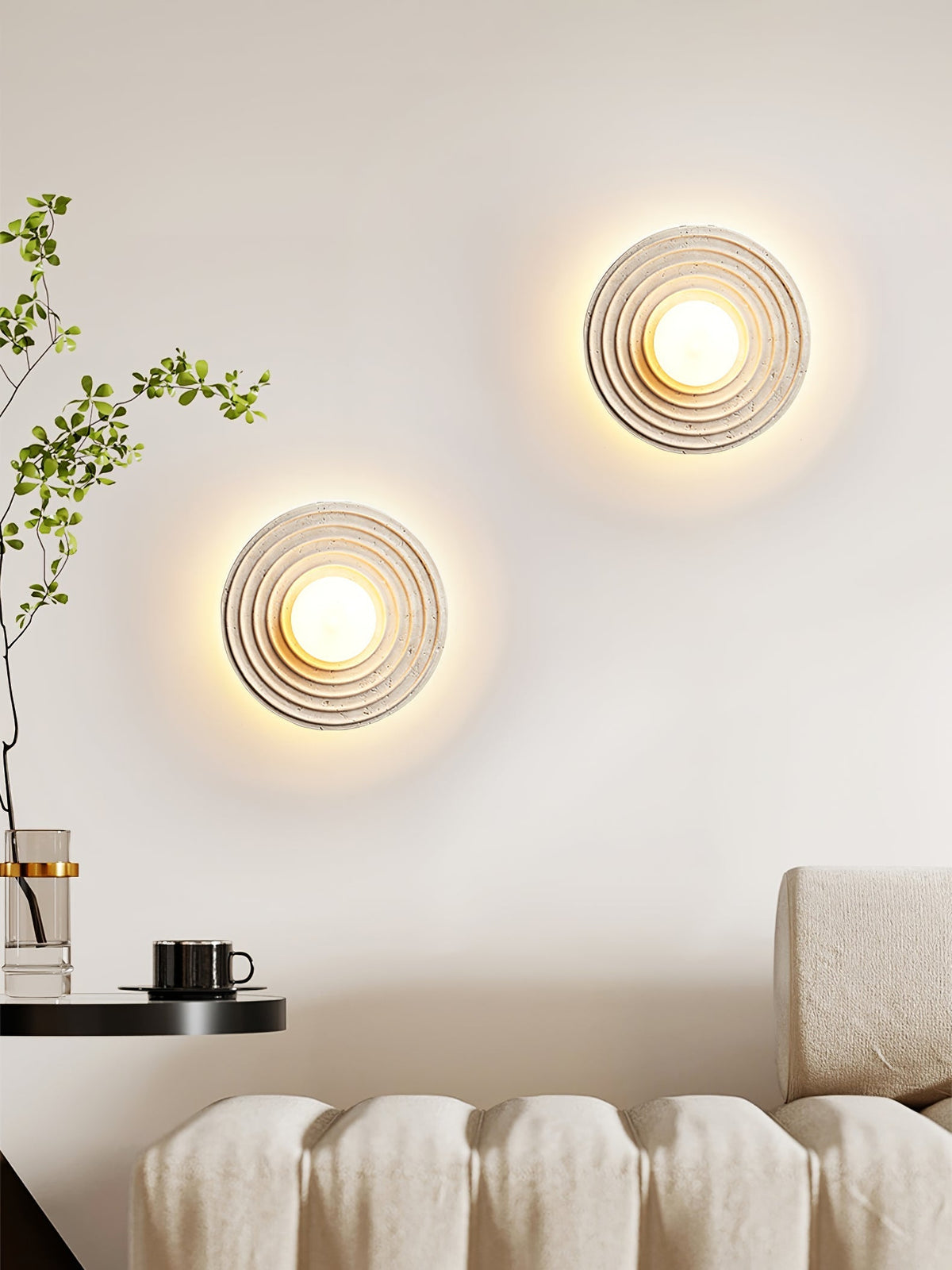 Zelirara aplique de pared con acabado en travertino