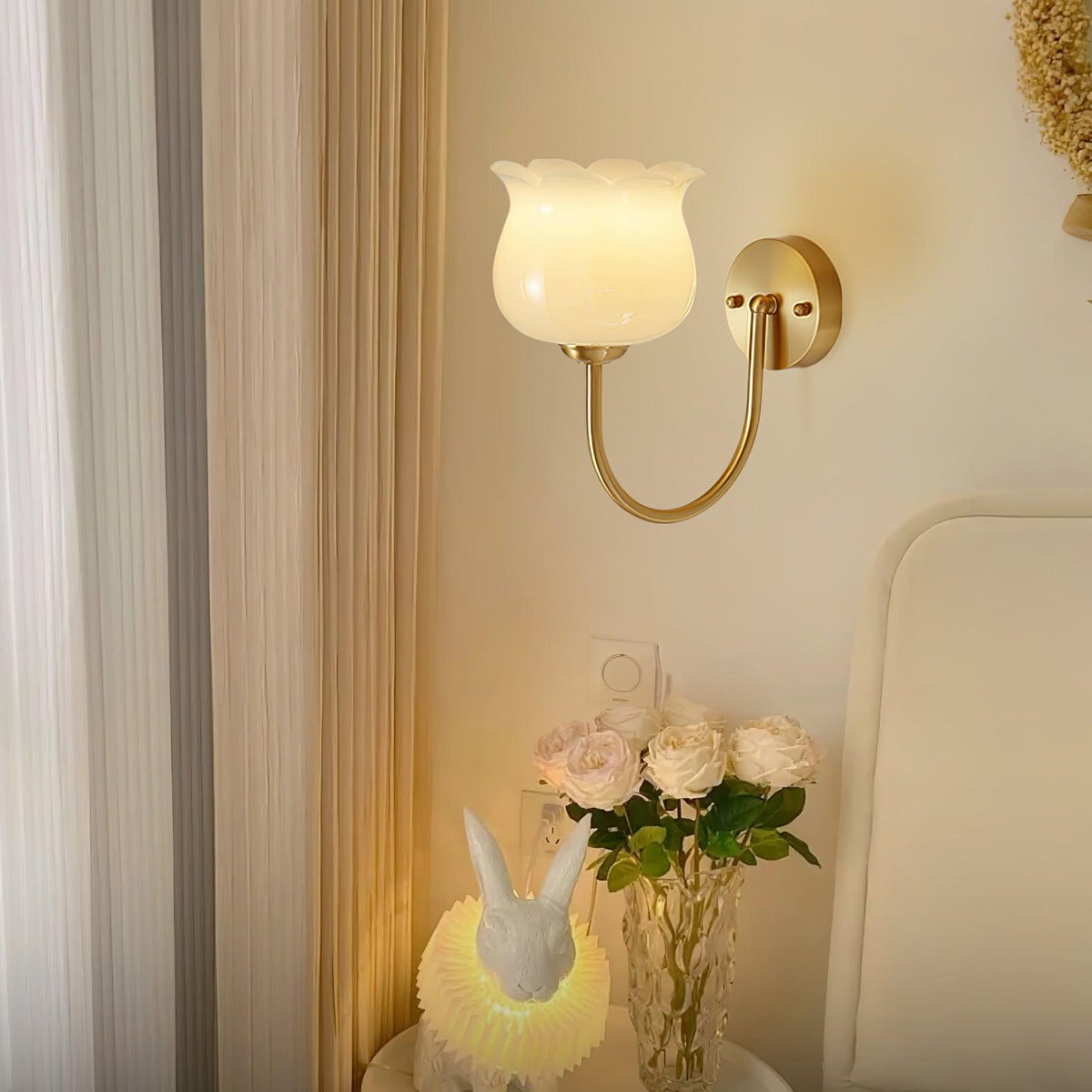 Avcarora aplique de pared Premium nórdico de latón y vidrio