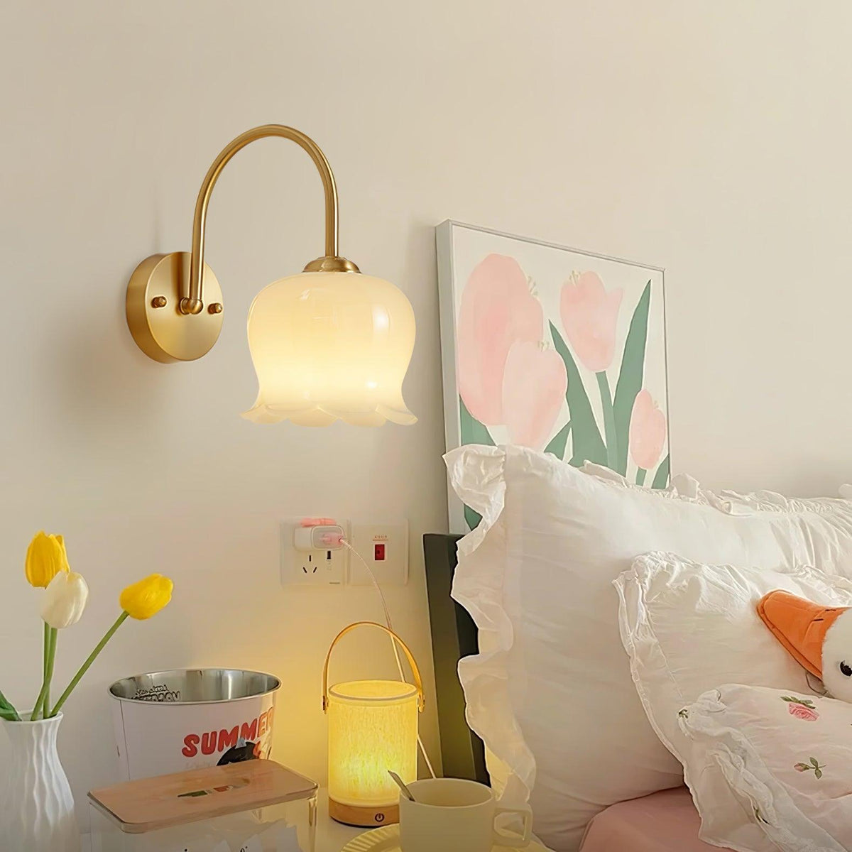 Avcarora aplique de pared Premium nórdico de latón y vidrio