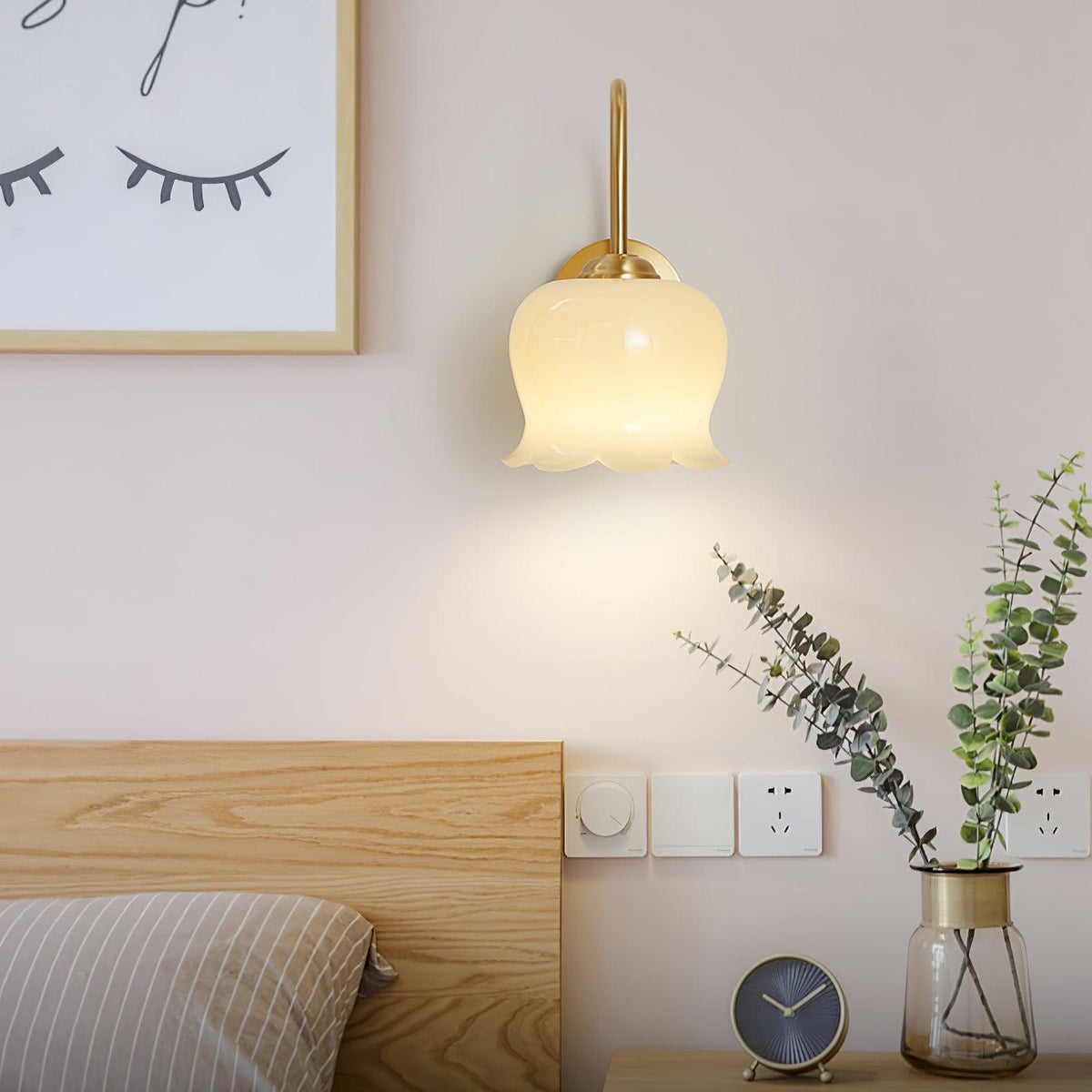 Avcarora aplique de pared Premium nórdico de latón y vidrio