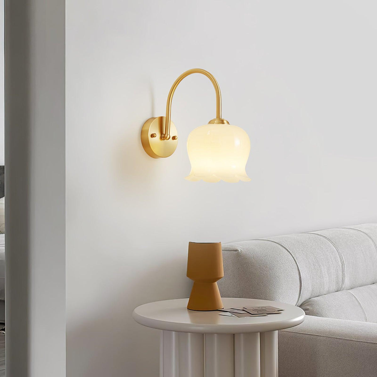 Avcarora aplique de pared Premium nórdico de latón y vidrio