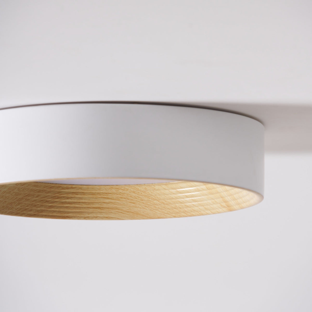 Elvirelle lámpara de techo anillo de madera minimalista regulable