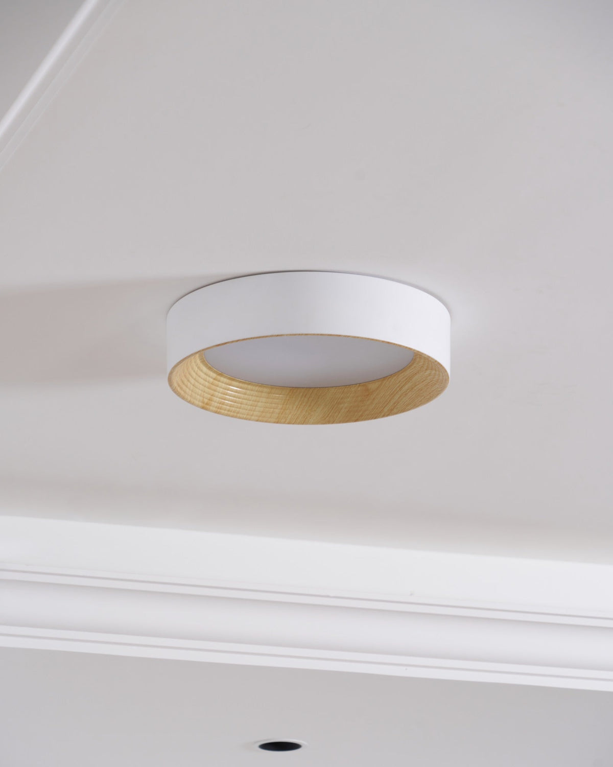 Elvirelle lámpara de techo anillo de madera minimalista regulable