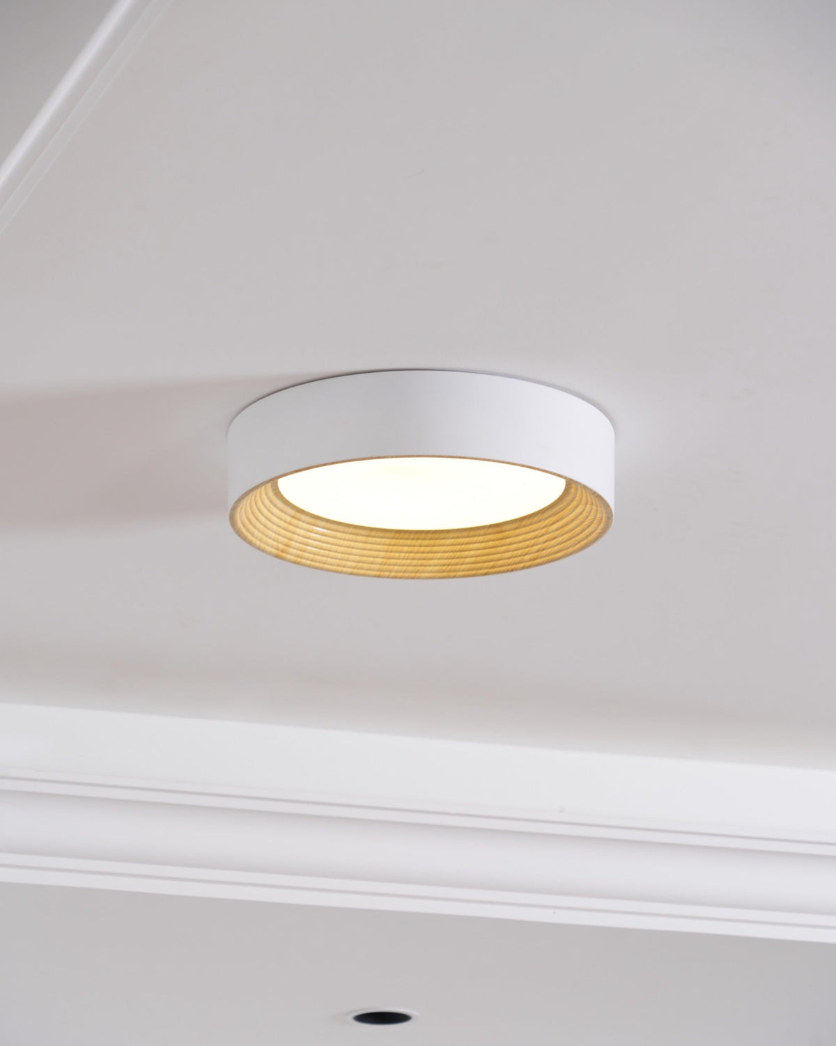Elvirelle lámpara de techo anillo de madera minimalista regulable