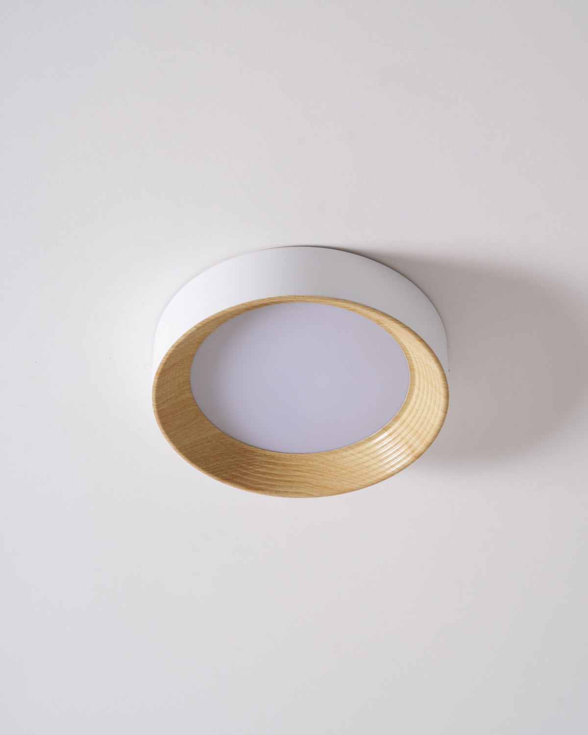 Elvirelle lámpara de techo anillo de madera minimalista regulable
