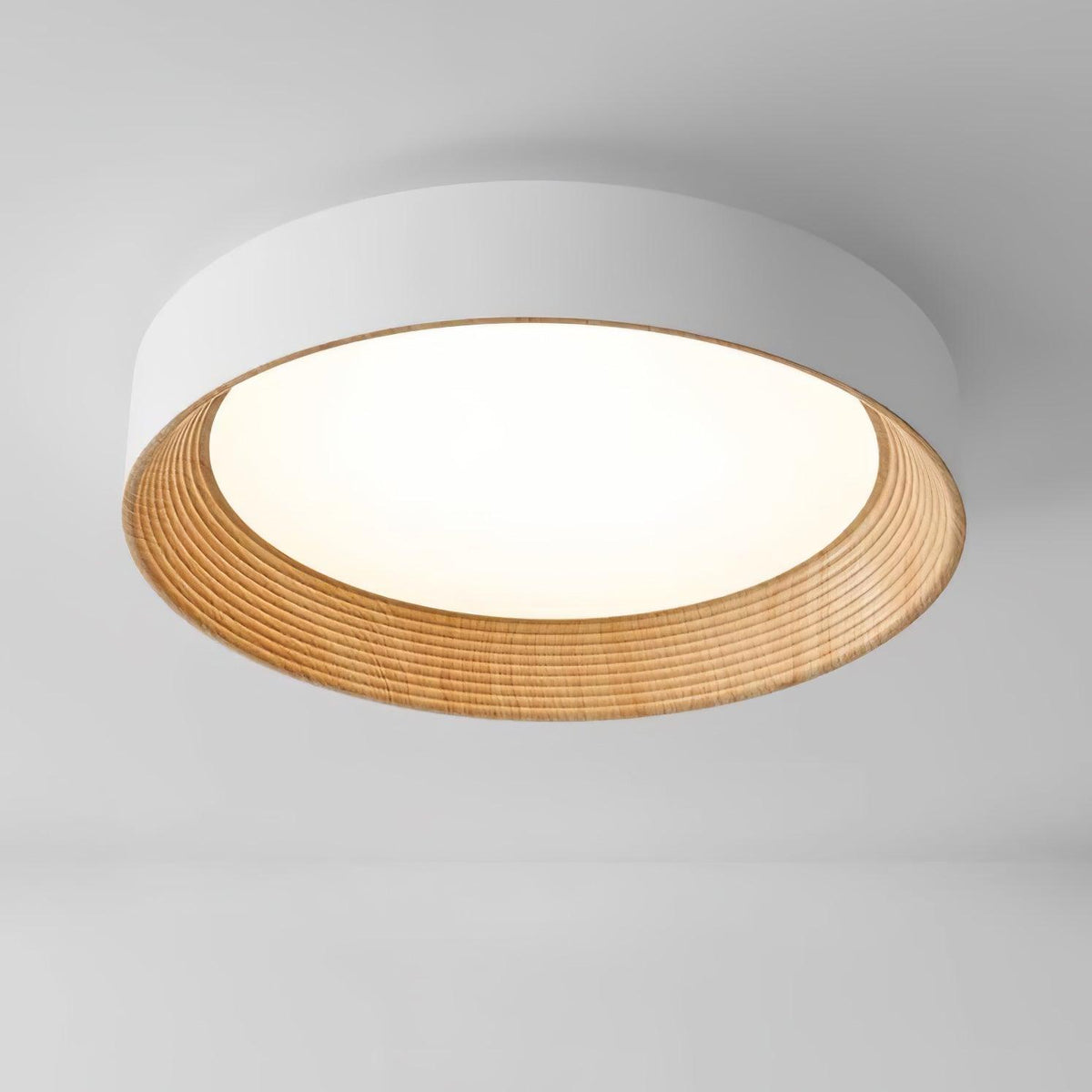Elvirelle lámpara de techo anillo de madera minimalista regulable