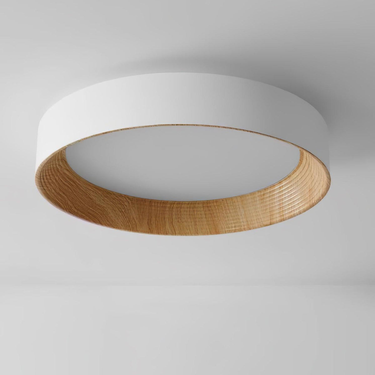 Elvirelle lámpara de techo anillo de madera minimalista regulable