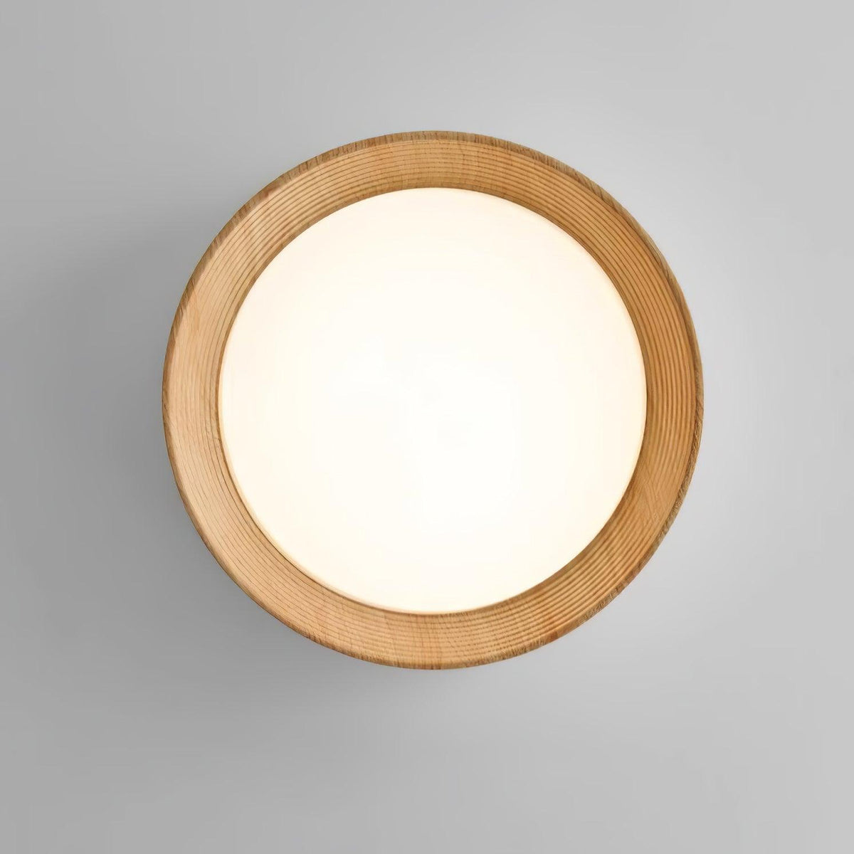 Elvirelle lámpara de techo anillo de madera minimalista regulable