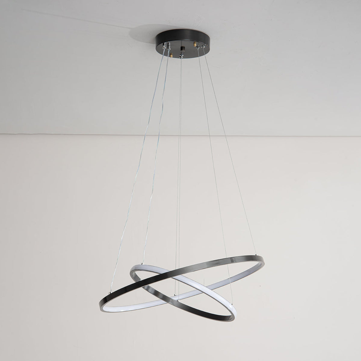 Efrion lámpara de araña moderna minimalista de anillos en latón y plástico