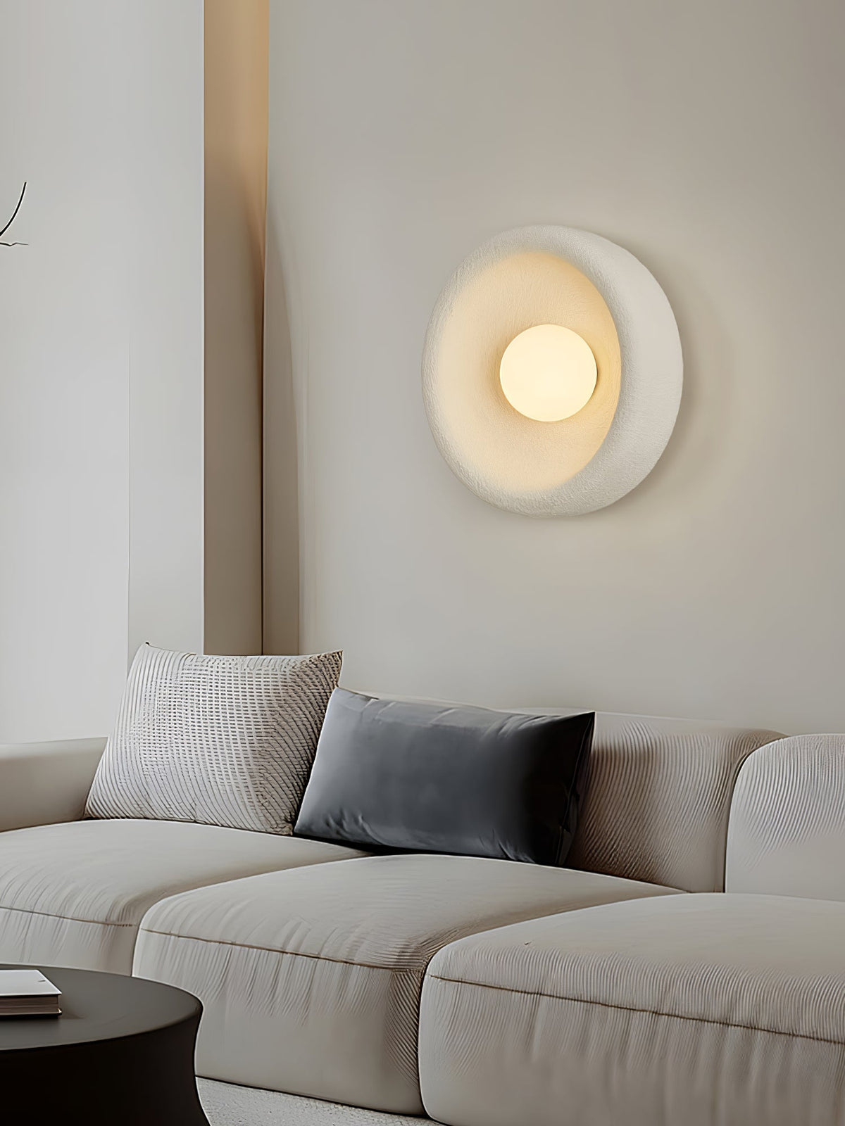 Evvinora aplique de pared moderno minimalista con halo de vidrio