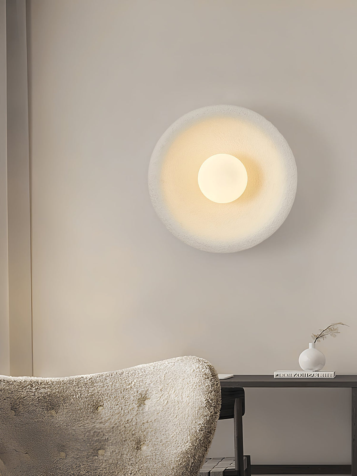 Evvinora aplique de pared moderno minimalista con halo de vidrio