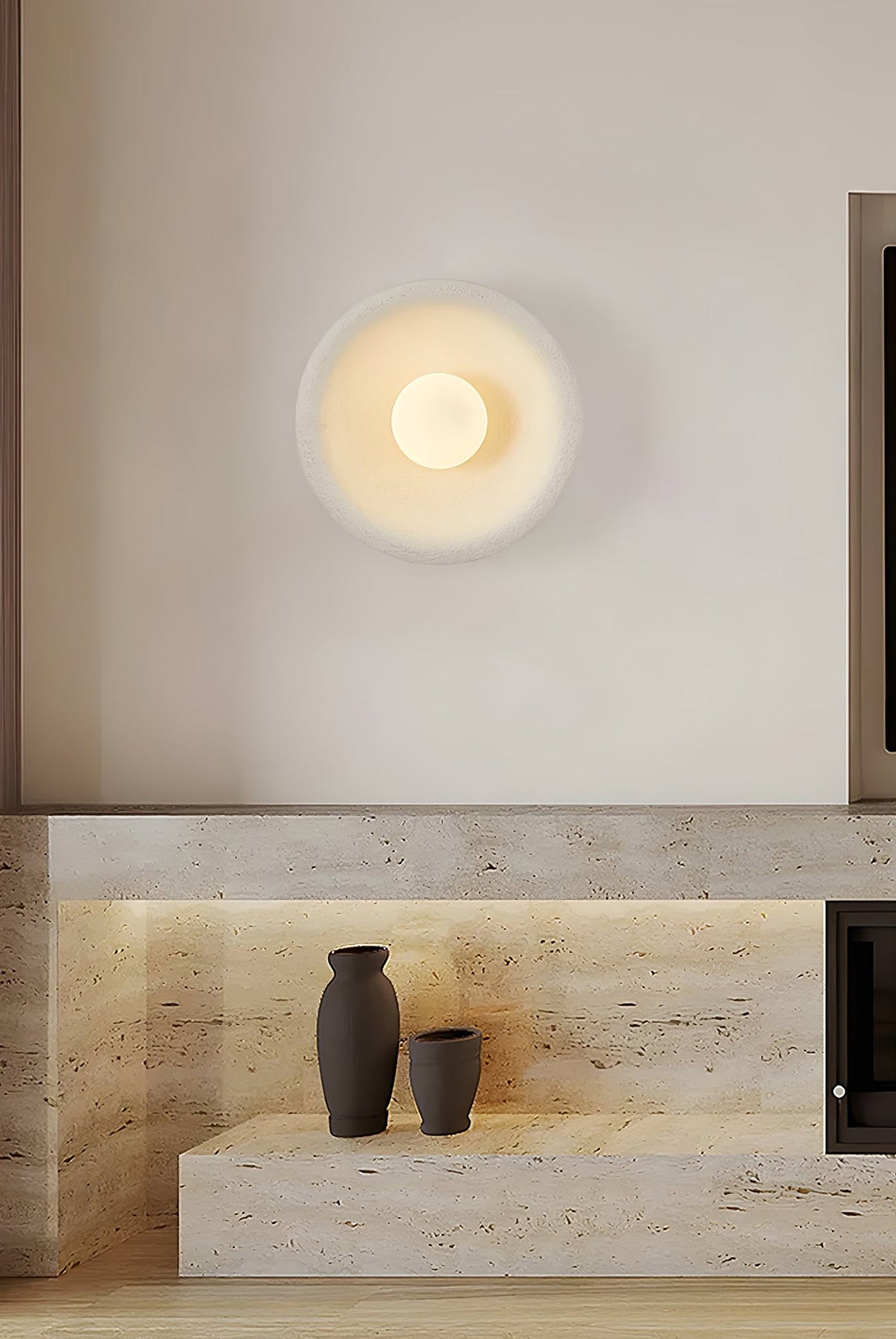 Evvinora aplique de pared moderno minimalista con halo de vidrio
