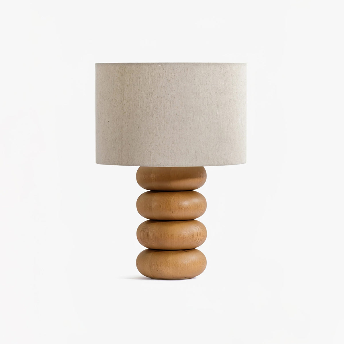 Lild lámpara de mesa de madera y tejido