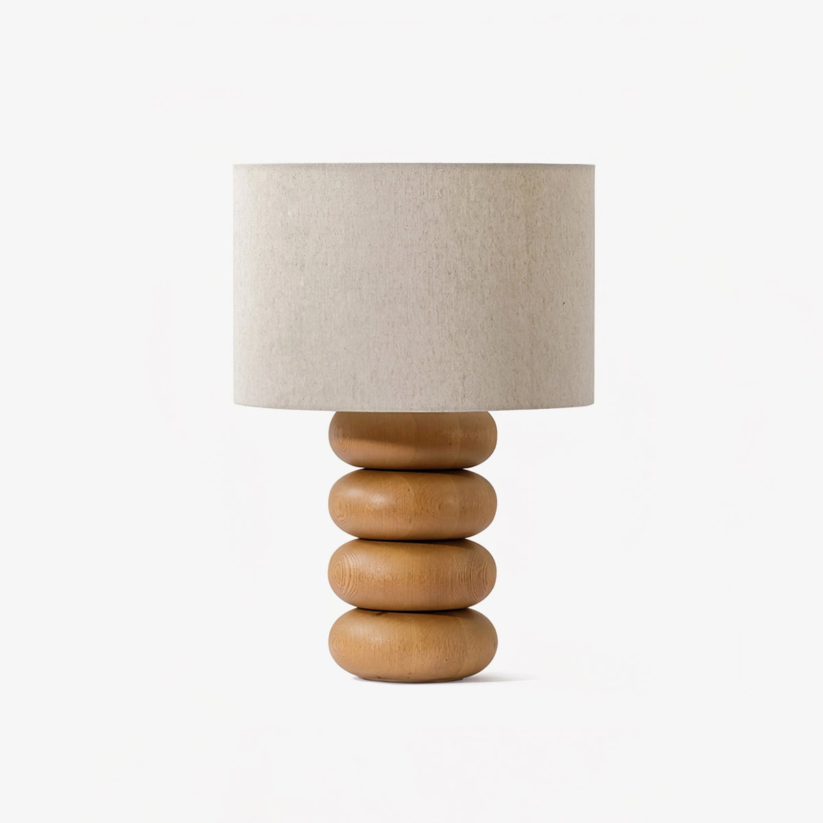 Lild lámpara de mesa de madera y tejido