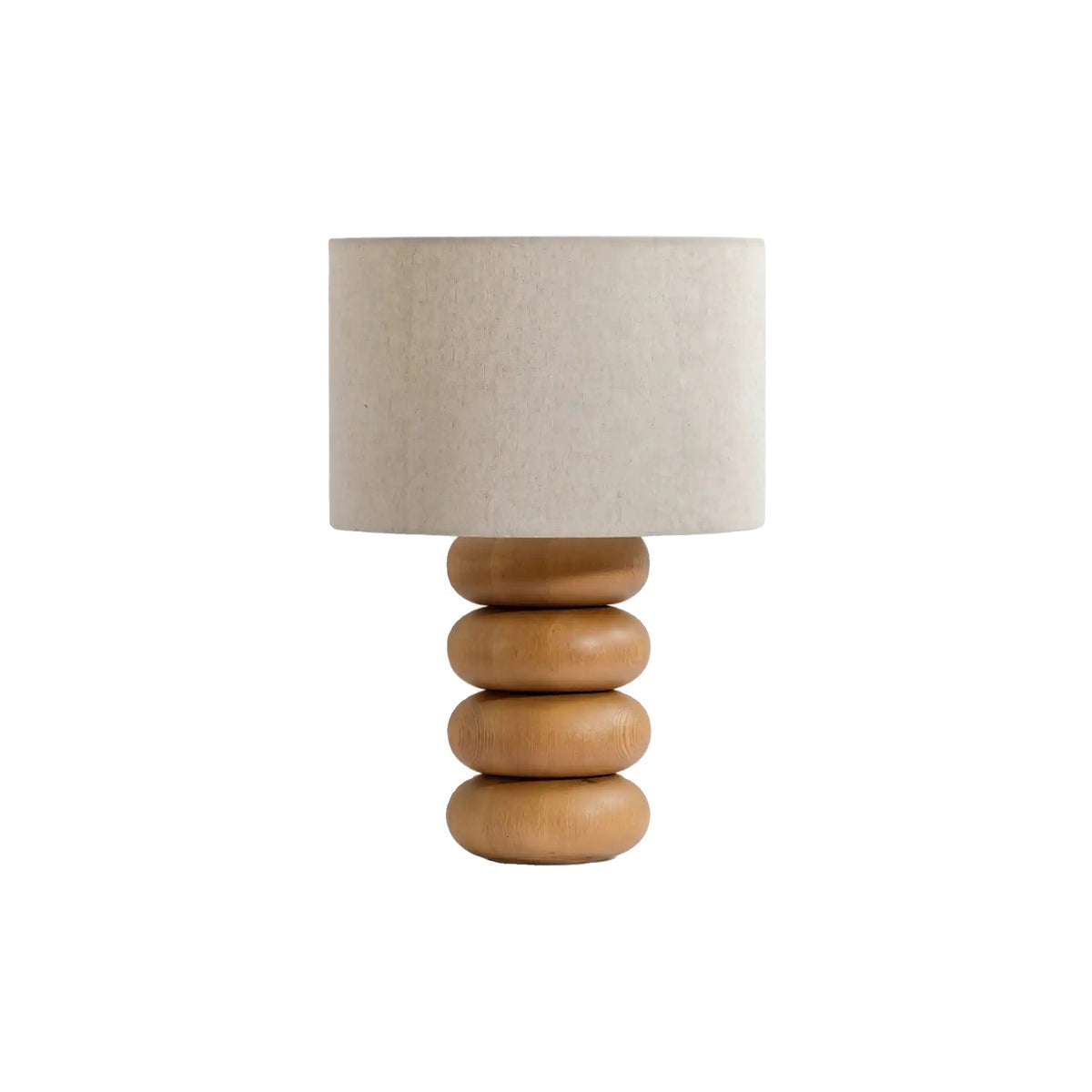 Lild lámpara de mesa de madera y tejido