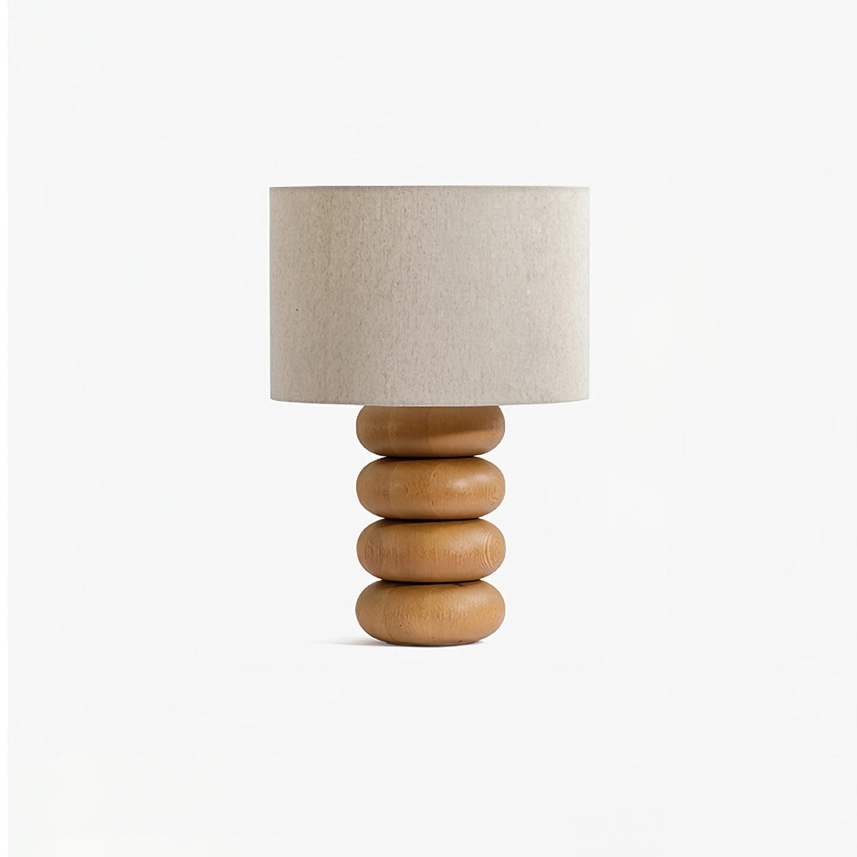Lild lámpara de mesa de madera y tejido