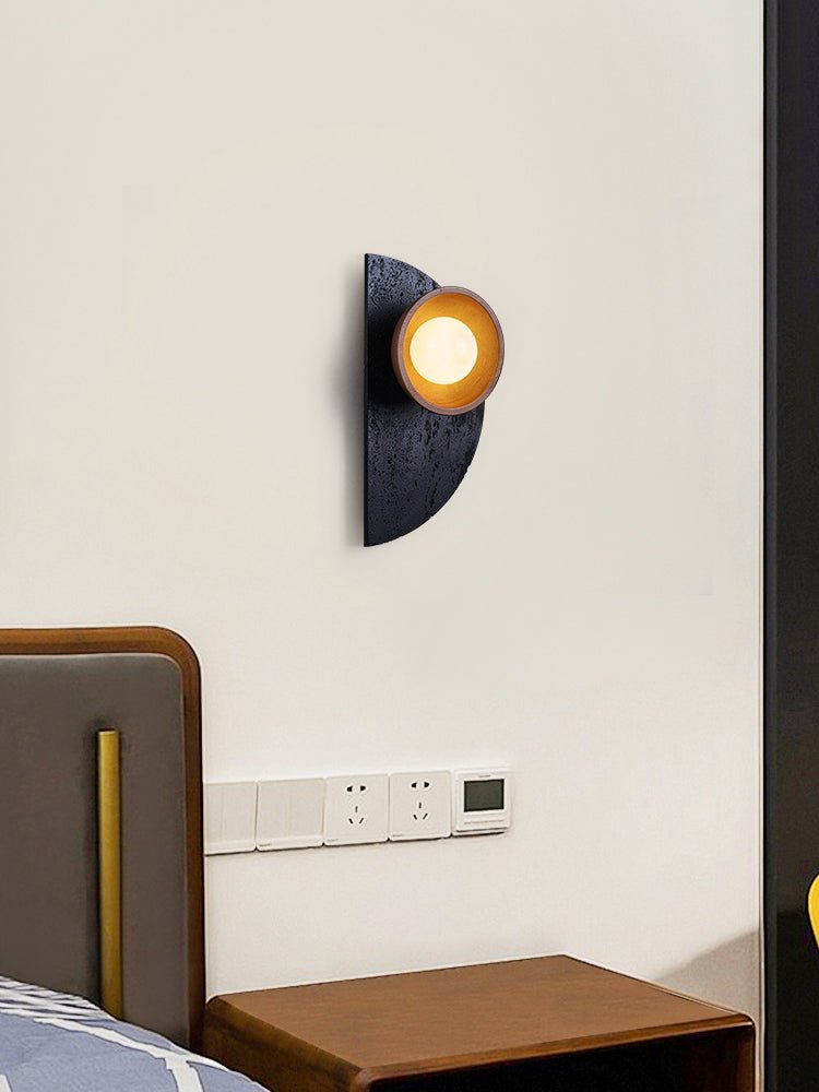 Luca aplique de pared artístico de madera y travertino