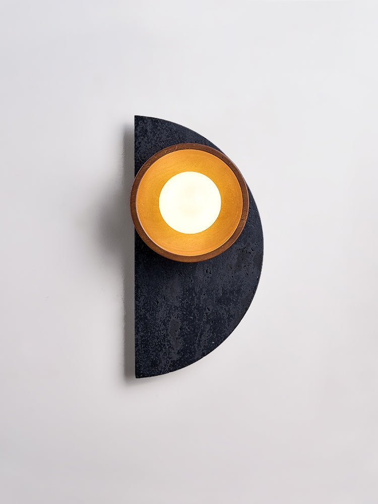 Luca aplique de pared artístico de madera y travertino