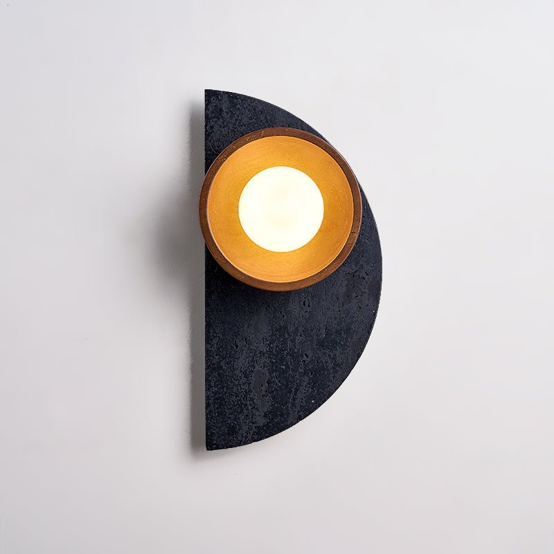 Luca aplique de pared artístico de madera y travertino