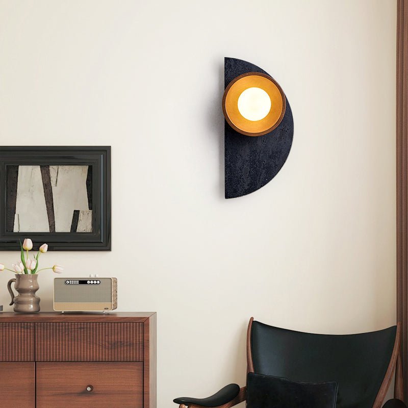 Luca aplique de pared artístico de madera y travertino
