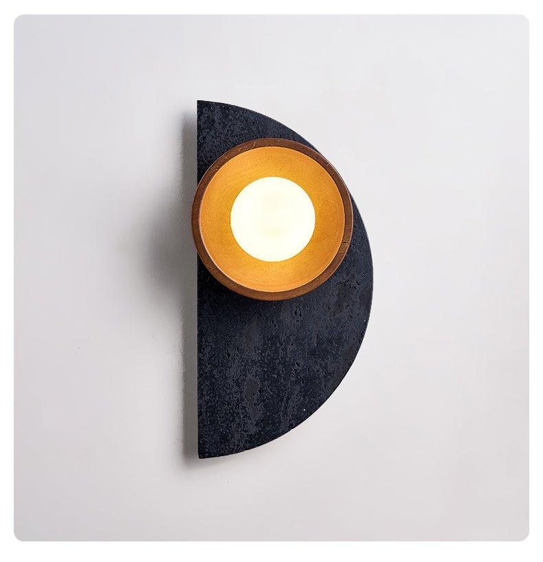 Luca aplique de pared artístico de madera y travertino