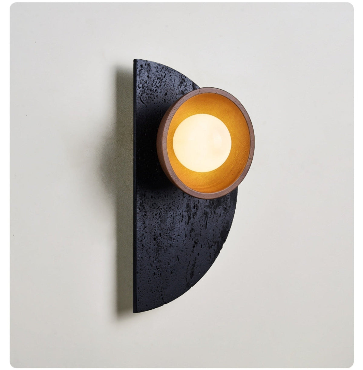 Luca aplique de pared artístico de madera y travertino