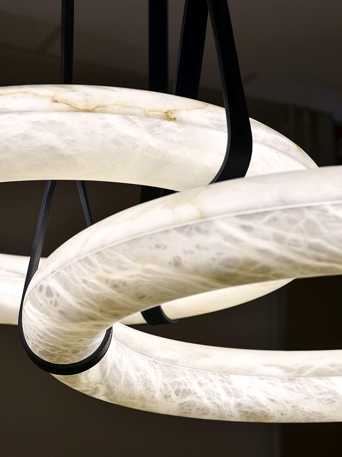 Lixor alabastro lámpara de araña Anillo Correas de cuero Versión A