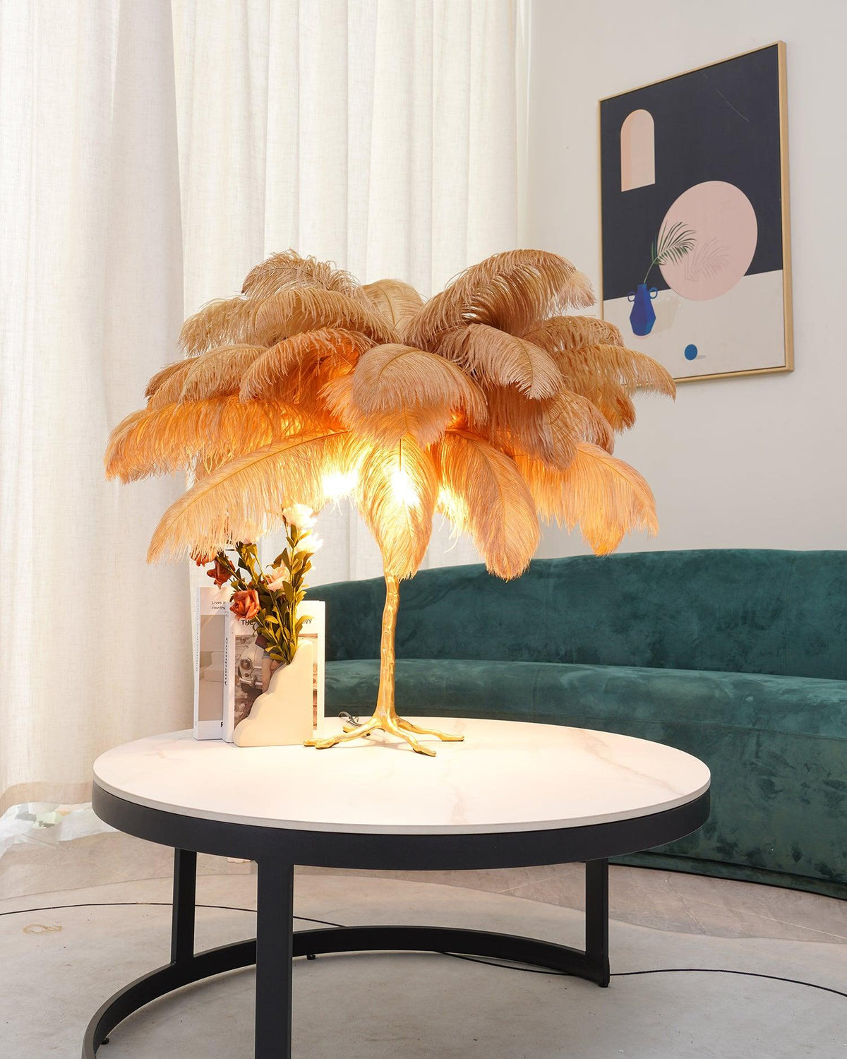 Ostrich lámpara de mesa